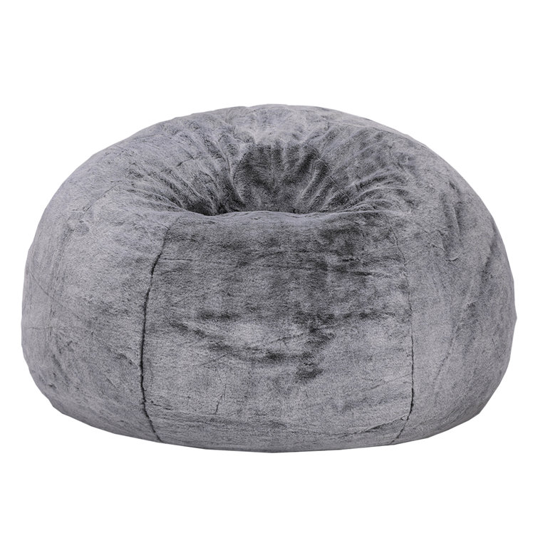 Black fluffy discount bean bag chair